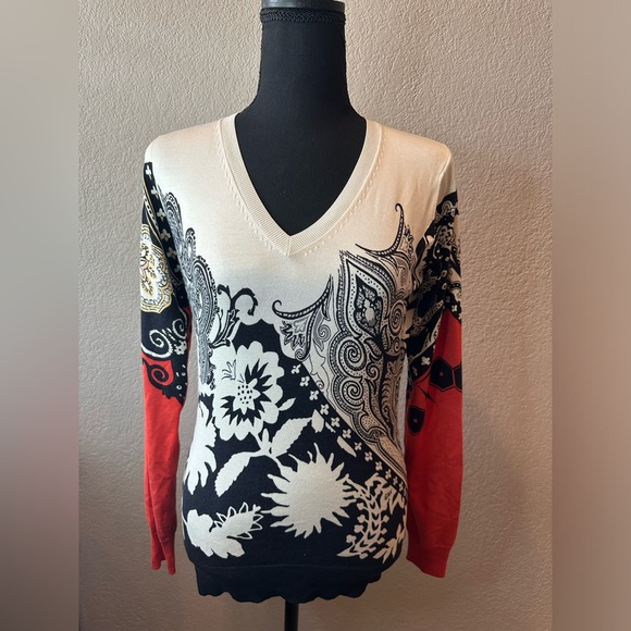 ETRO black, red, and white womens shirt - Picture 2 of 6